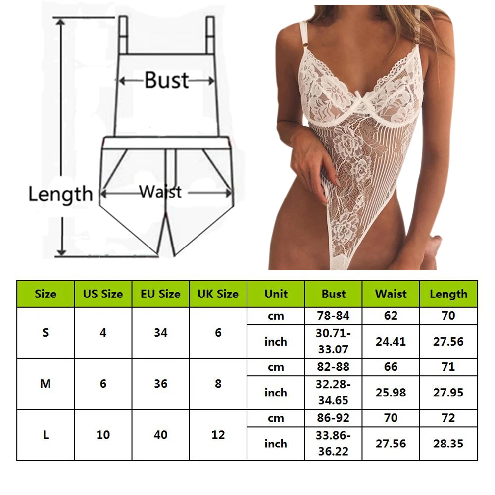 

Women Sexy Lace Mesh Bodysuit Floral Embroidery Hollow Out Lace Bodysuit One Piece Jumpsuit Summer Bodycon Playsuit