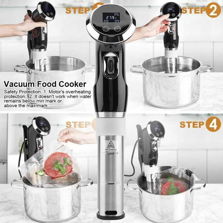 Вакуумная медленная пищевая плита из нержавеющей стали 1500 Вт Мощный циркулятор