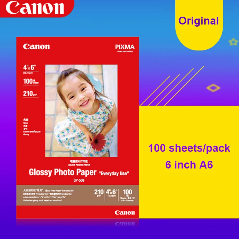 Оригинальная фотобумага Canon GP 508 A6 глянцевая 6 дюймов 100 листов MG2580 3580 MP288 костюм