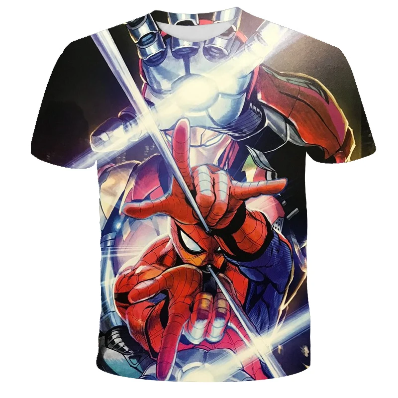 

Мужская летняя футболка с принтом Marvel, Мстители, Человек-паук, с коротким рукавом, с 3D-принтом, дышащая, в стиле хип-хоп, новинка 2021