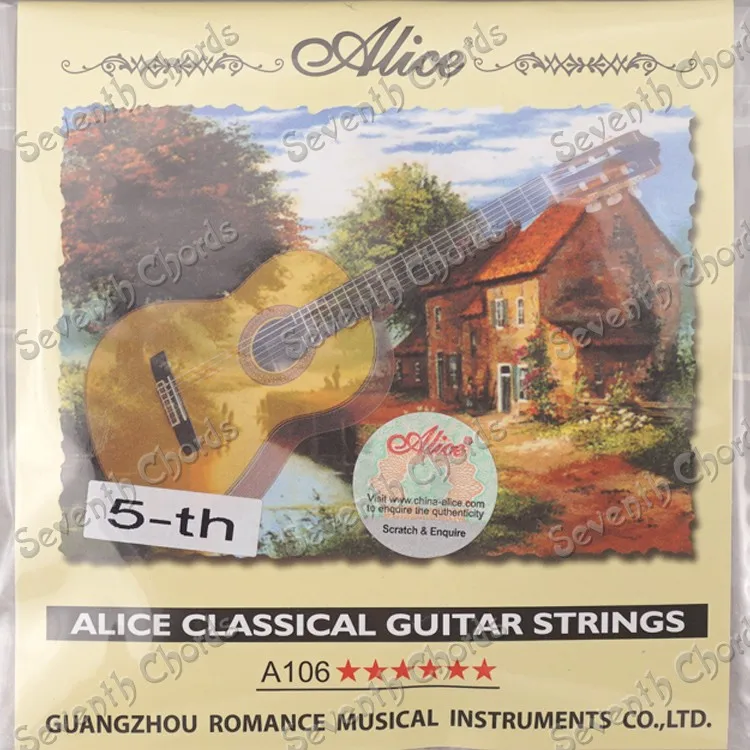 

10Pcs.Alice Nylon Classical Guitar 5th A Strings 036 - Silver-Plated Copper Alloy Wound Fifth Single string(Not String Set)