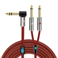 stereo 14inch trs 6 35mm jack to dual 14 ts mono male audio cable for amplifier speaker mixing console shielded y cords