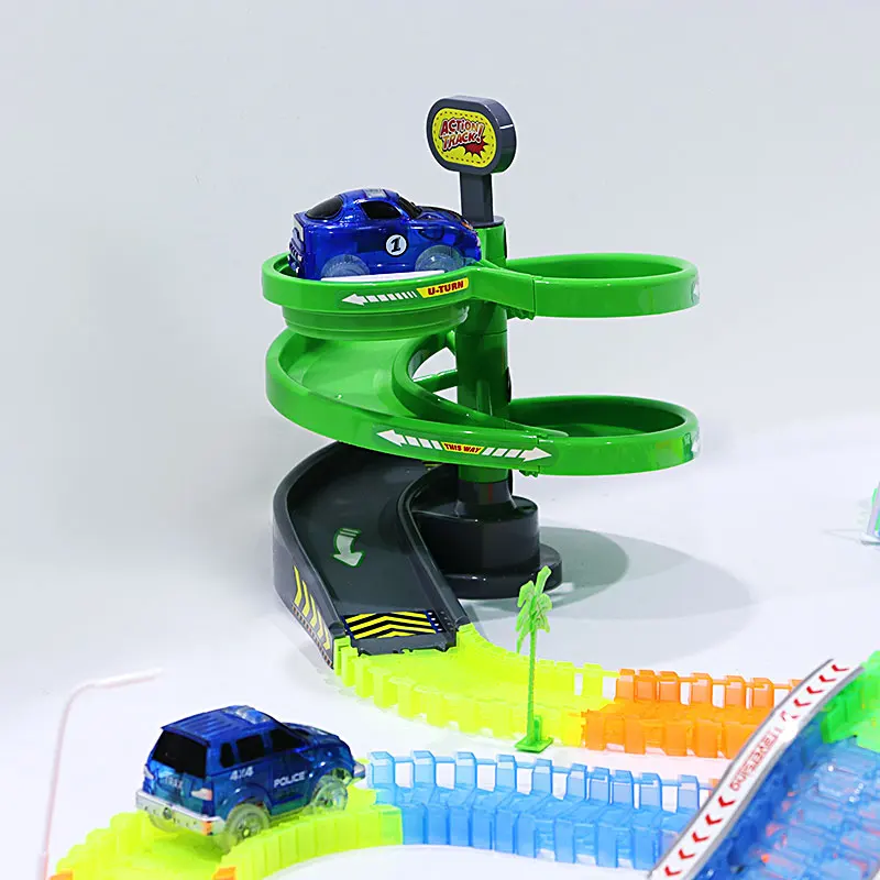 Волшебный светящийся гоночный трек универсальные аксессуары рампы поворот