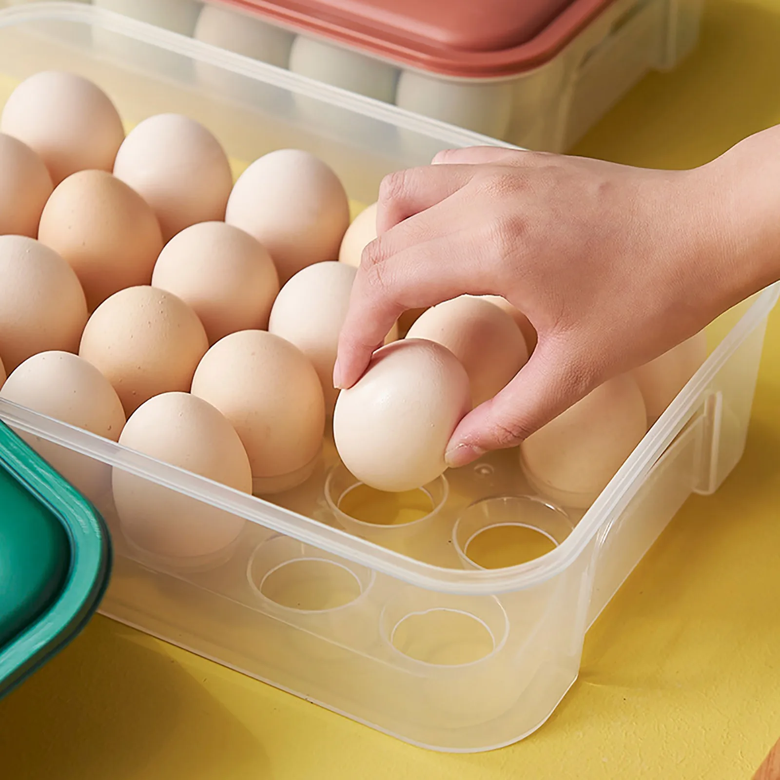 

Контейнер для яиц с 24 ячейками, контейнер для хранения свежести в холодильнике, диспенсер для яиц, контейнер для хранения еды