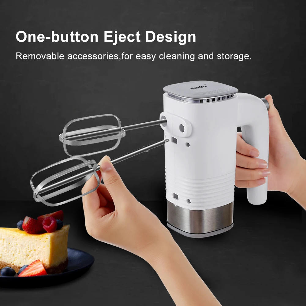 BioloMix 5-Speed 500W Electric Hand Food Mixer Handheld Kitchen Dough Blender With 2 Egg Beaters and Hooks | Бытовая техника