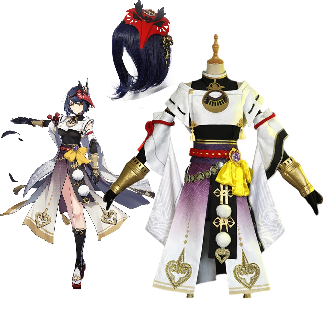 

Genshin Impact Kujo Sara Cosplay Costume Hanfu Dress for Women Halloween Comic Cosplay Wear