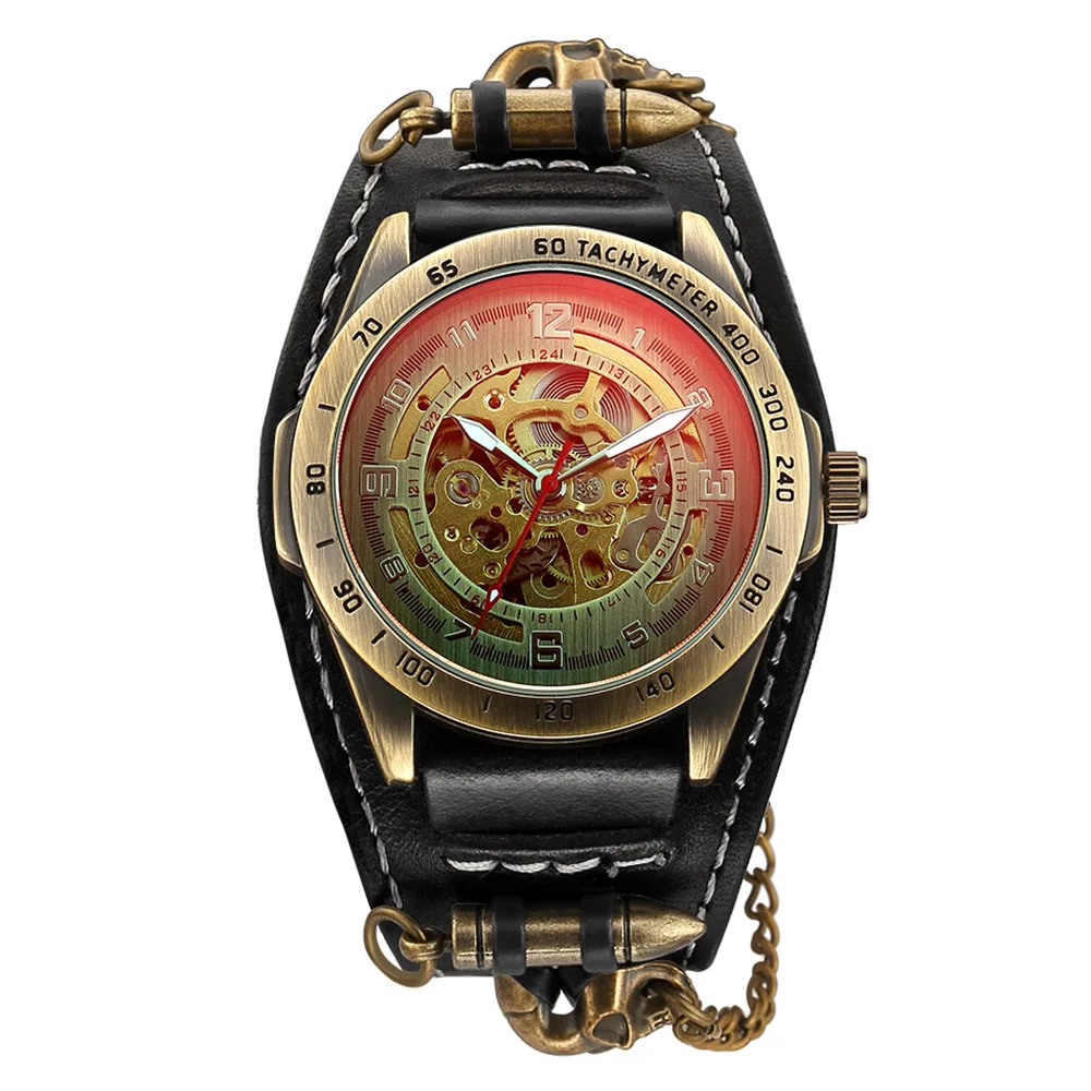 Модные Винтажные мужские часы цилиндрический ремешок из коровьей кожи