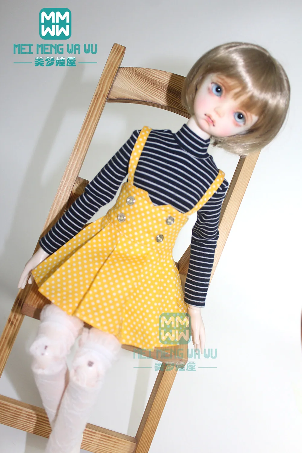 BJD куклы аксессуары Одежда для кукол подходит 43-45 см 1/4 MSD драгоценный камень XAGADOLL Высокий воротник футболка, ремень платье, обувь