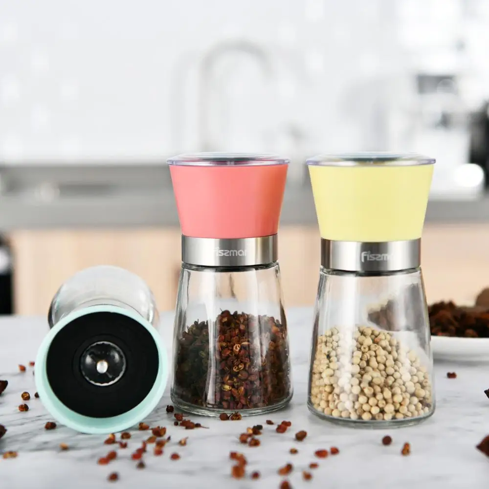 Ручная мельница для перца Fissman соли с регулируемой стеклянной бутылкой