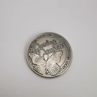 russian antique small daisy friendship lucky antique nickel plated medal collection plant love coin collection home decoration