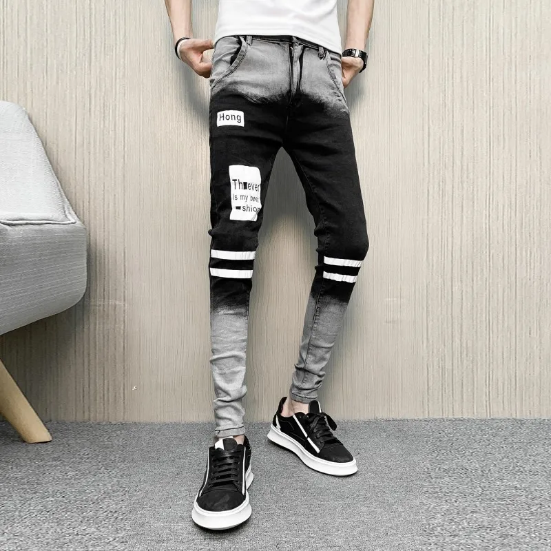 

Spring Jeans Skinny Men Slim Fit Casual Denim Men Pants Hot Sale Fashion Hip Hop Gradient Harem Pants Men Jeans Homme Clothes