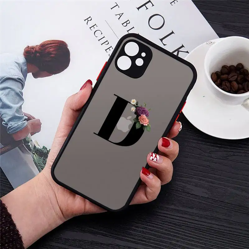 

Alphabet Letter Phone Cases Matte For iPhone 12 Mini 11 Pro XR XS Max 7 8 Plus X Hard PC Back Cover