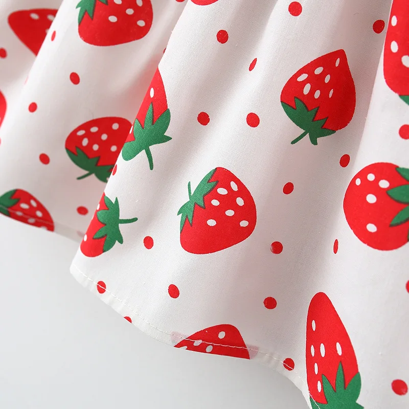 

Bear Leader Baby Girls Princess Dress New Flowers Appliques Vestidos Summer Princess Dresses Kids Fruits Print Costumes With Hat