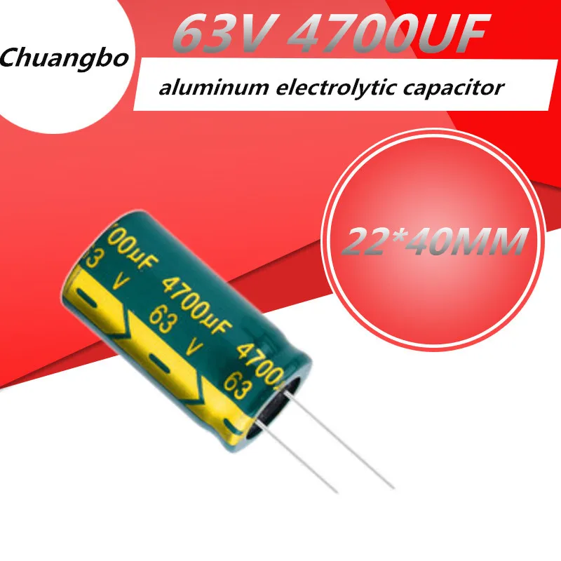 Алюминиевый электролитический конденсатор 63В 4700 мкФ 63 в 22x40 мм 2 шт./лот - купить по