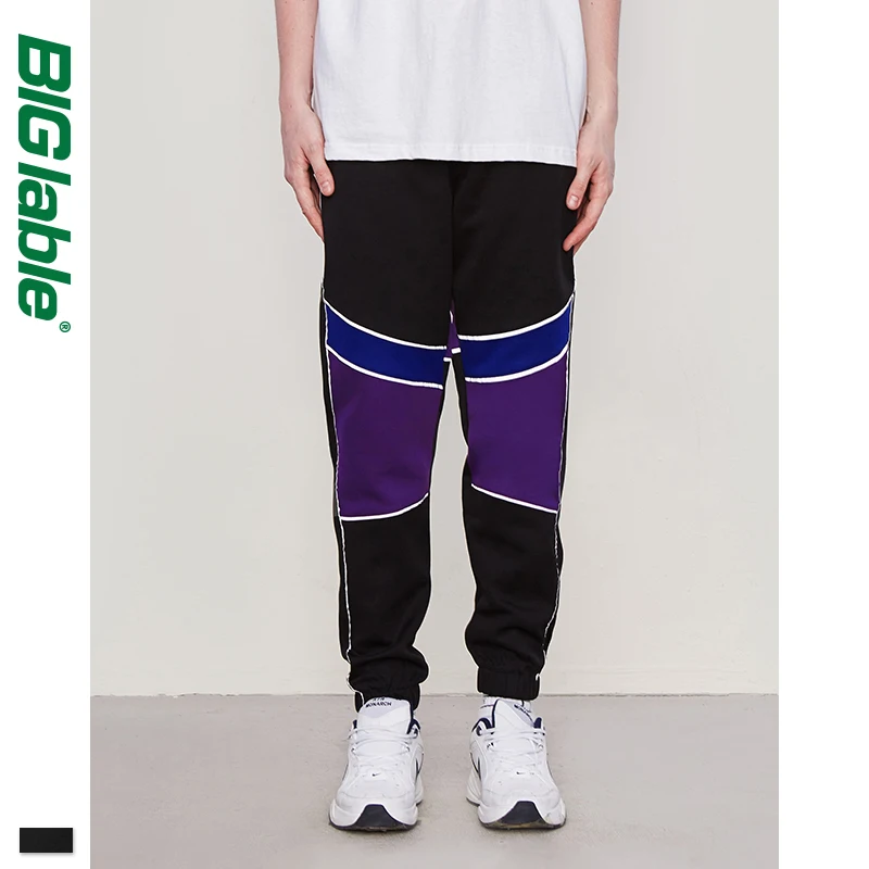 Мужские тренировочные брюки в стиле хип-хоп повседневные Лоскутные Брюки с