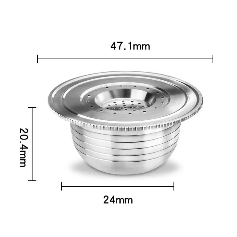 

304 Stainless Steel Coffee Capsule Cup Compatible With Reusable Coffee Filters Capsule Shell With Spoon And Brush Coffeeware
