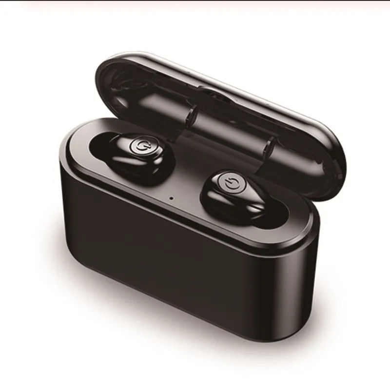Черный X8 TWS, настоящие беспроводные Bluetooth наушники, гарнитура, водонепроницаемые, 5,0, мини спортивные наушники, Bluetooth наушники с микрофоном, зарядная коробка - Цвет: Черный
