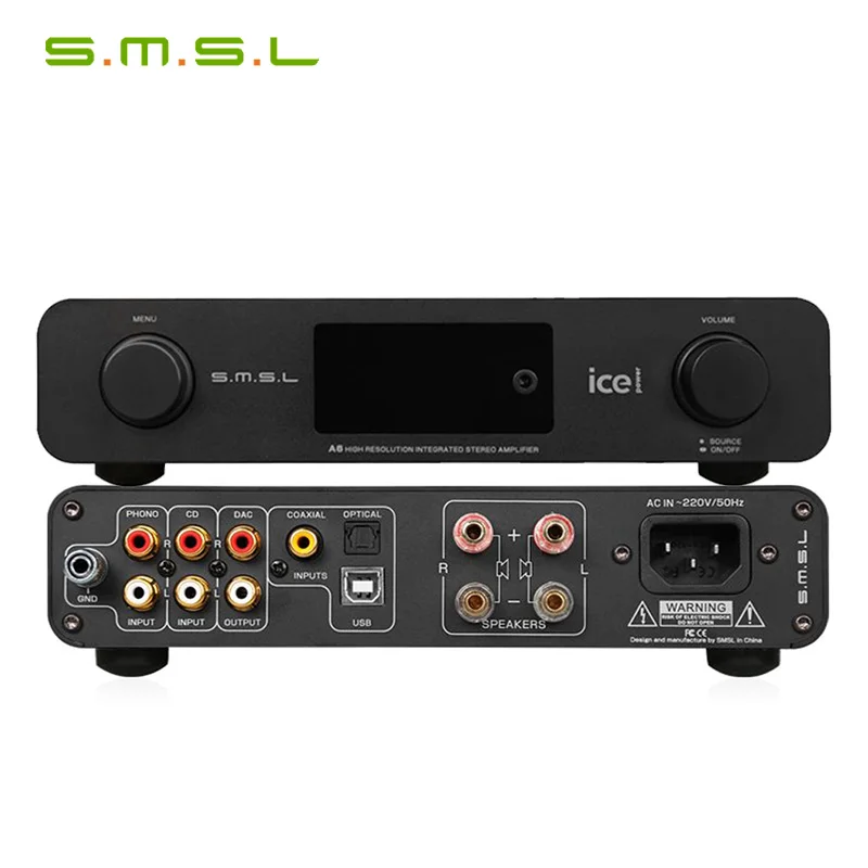 SMSL A6 HiFi AK4452 50Wx2 DSD512 384 кГц/32 бит ЦАП цифровой усилитель