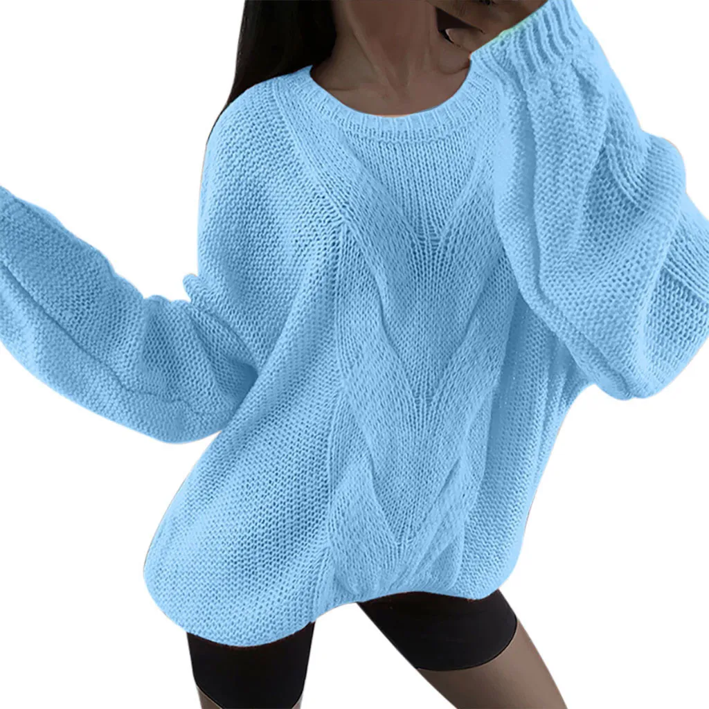 Casual Knitted Sweater Women Streetwear V Neck Long Sleeve Pullovers Loose Solid Coat Autumn Winter Fashion Women's Sweater#g3 | Женская