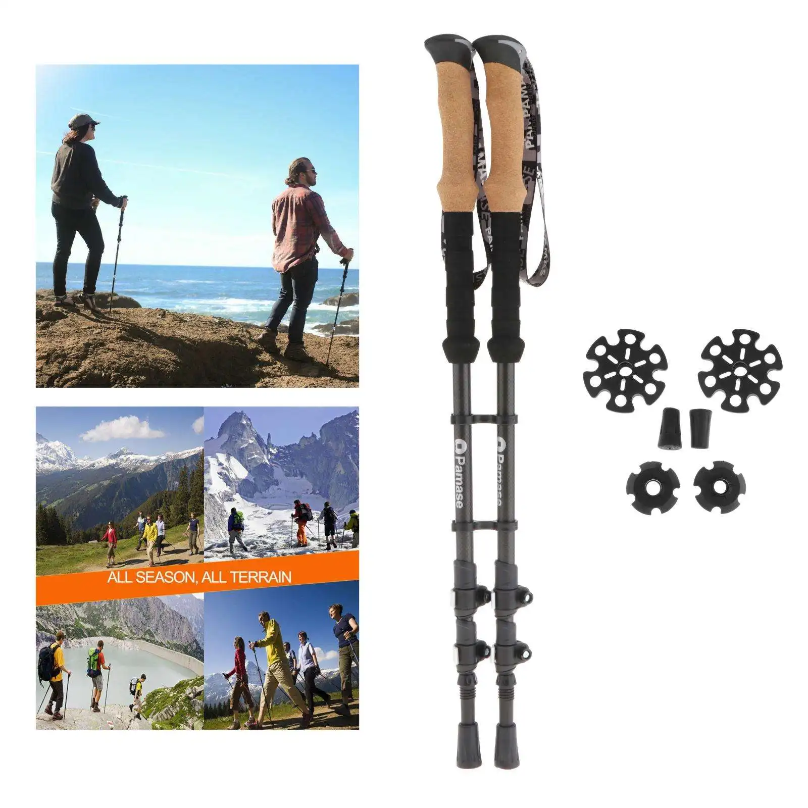 

Cane Adjustable Folding Collapsible Travel Hiking Trekking Poles