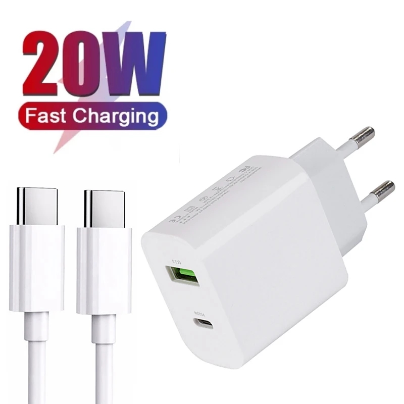 

Phone Charger 20W USB Fast Charger for iPhone 13 pro max 12 11 AirPods pro Eu Plug Type C Quick Charging Unit for Xiaomi Samsung
