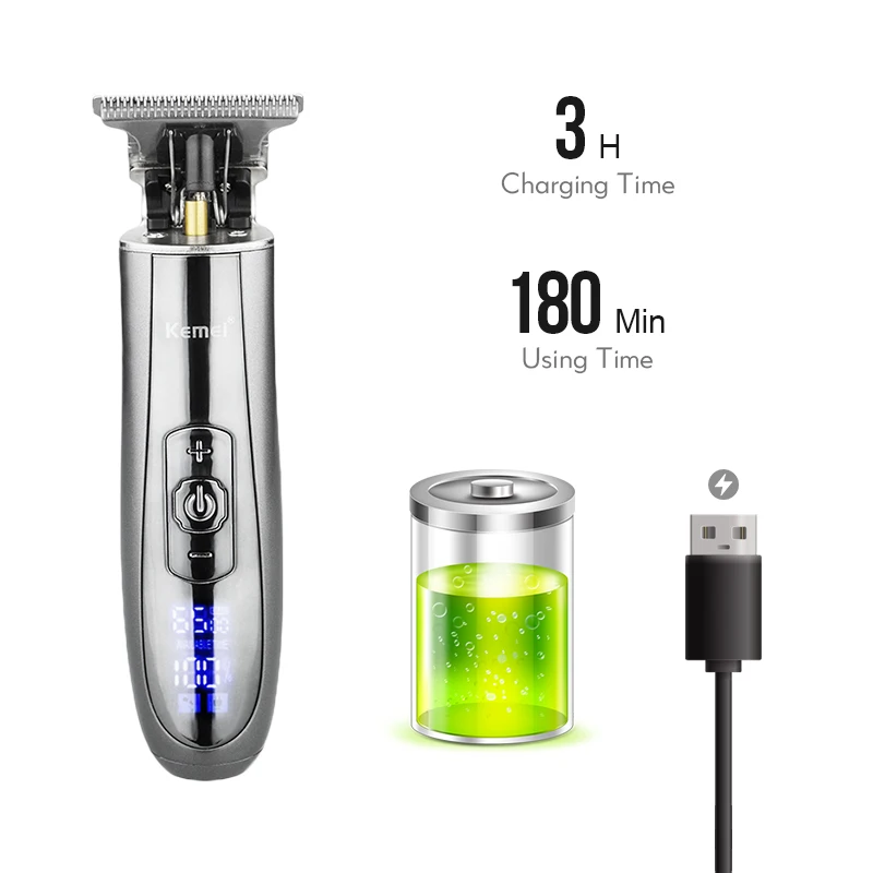 

Kemei Professional Hair Clipper for Men Electric Hair Trimmer Haircut Tools Hair Cutting Machine Razor Skeleton Cordless Trimmer