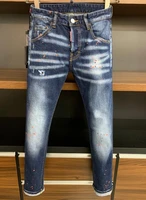 punk clothes authentic classic dsquared2 mens short jeans high quality slim fit streetwear summer 9703