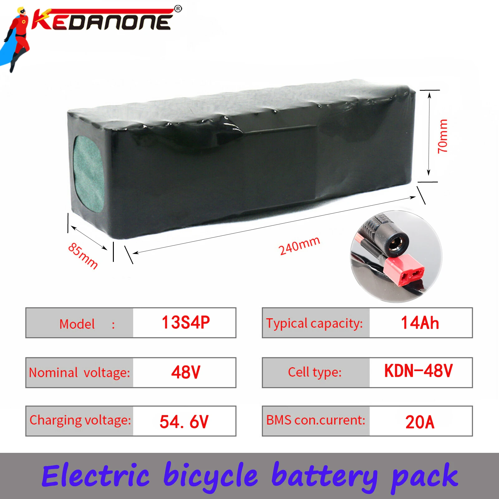 

Li-ion Battery 48V 14AH Volt Rechargeable Bicycle 1000W E-Bike Electric Li-ion and charger