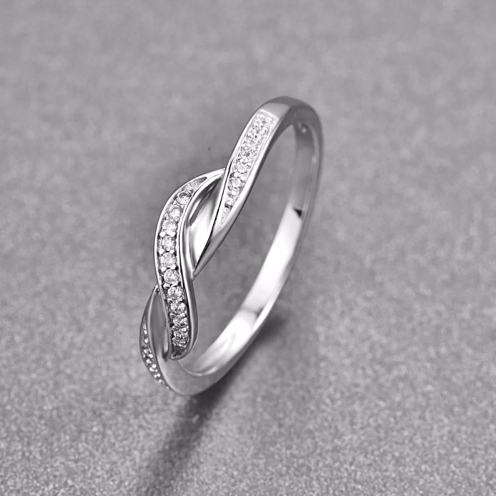 925 Sterling Silver Infinity Ring Eternity Crystal Best Friend Gift Endless Love Symbol Fashion Finger Rings For Women | Украшения и
