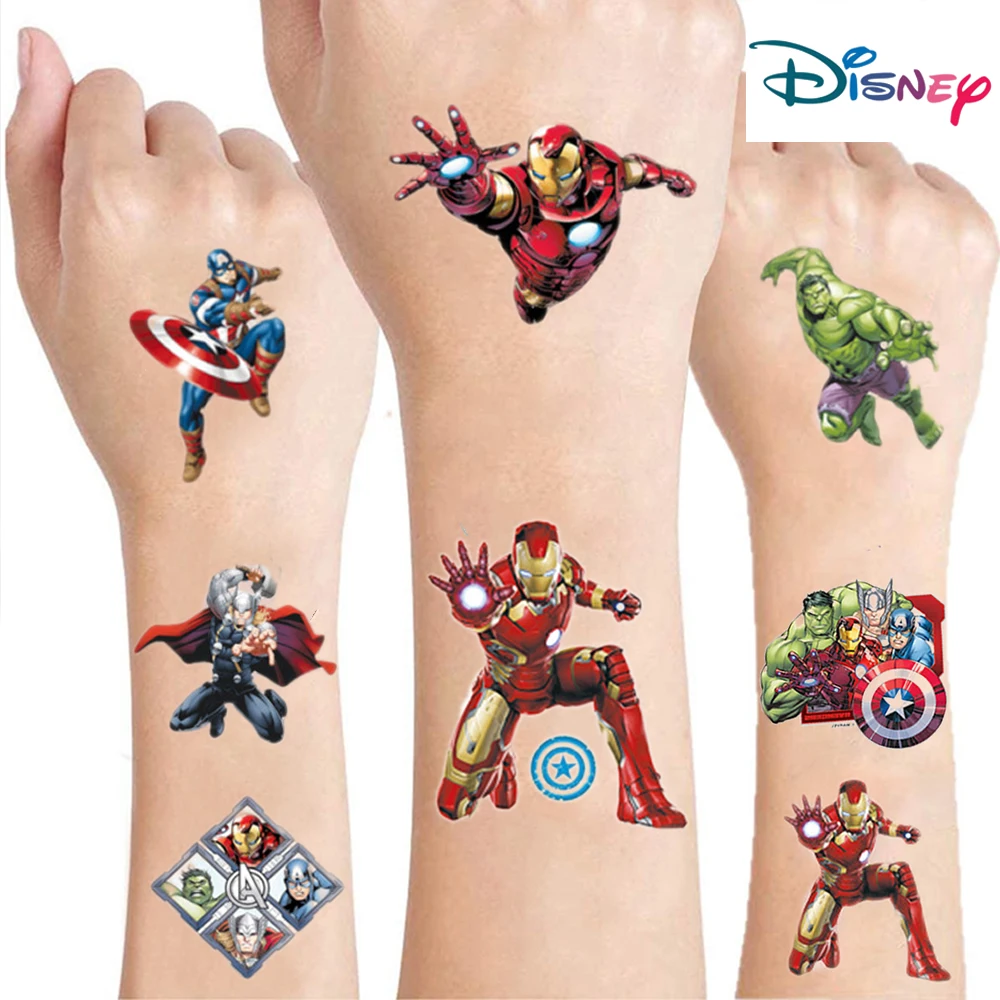 Случайный с рисунком мстители от Marvel татуировки Стикеры Disney Originales &quotЧеловек