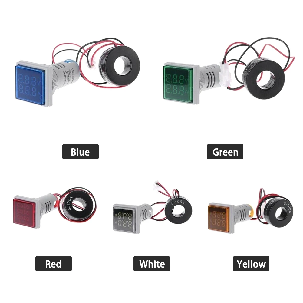 Светодиодный вольтметр ShuntAC 60-500 в 0-а цифровой амперметр двойной светодиодный