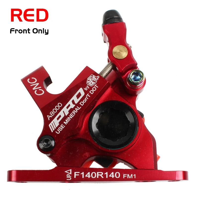 Red-Front PRO 140 мм плавающие тормозные роторы CNC дорожный велосипед из сплава масляный диск Тормозной суппорт линия Тяговая Гидравлический дисковый тормоз дорожный велосипед - Цвет: Red-Front