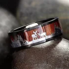 Мужское кольцо в стиле ретро, коричневое кольцо с силуэтом под дерево, с изображением Снежной Горы, украшение для вечеринки