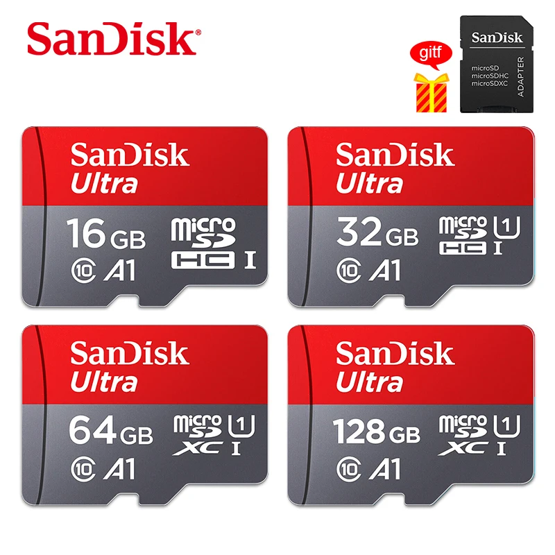 SanDisk Ultra Micro SD карта 200 ГБ 128 Гб 64 Гб карта памяти 32 Гб 16 Гб карта памяти A1 SDHC/SDXC TF карта класс 10 Флэш-карта