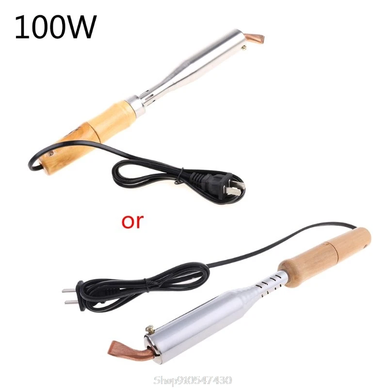 

220V Heavy Duty Electric Soldering Iron 75W 100W 150W 200W High Power Soldering Iron Chisel Tip Wood Handle N13 20 Dropship