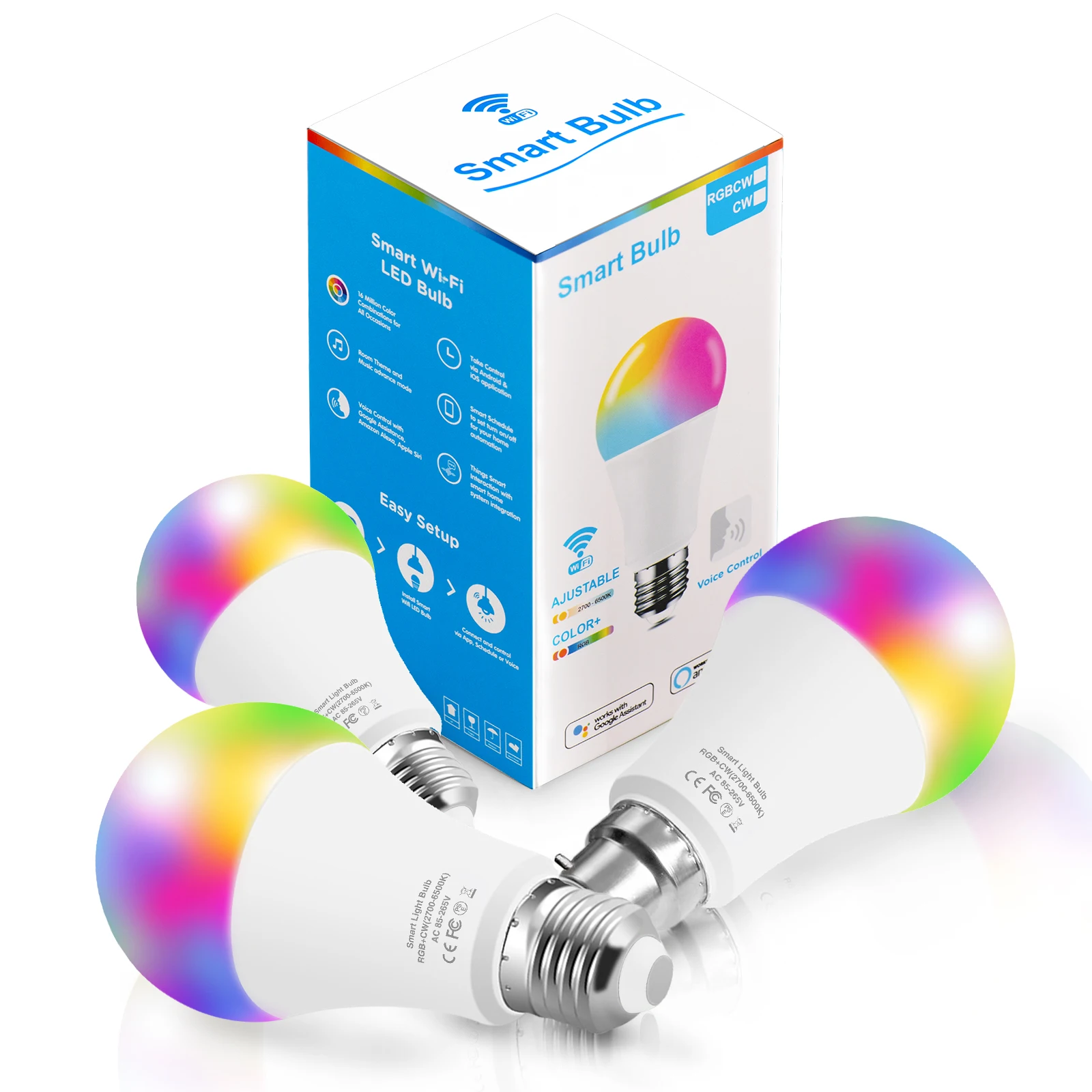 10 Вт Светодиодная смарт лампа светильник WI FI функция голосового Управление RGB с