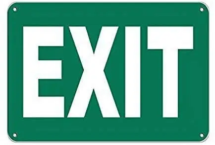 

Tin Sign Exit Security Sign Metal Sign 8" x 12"