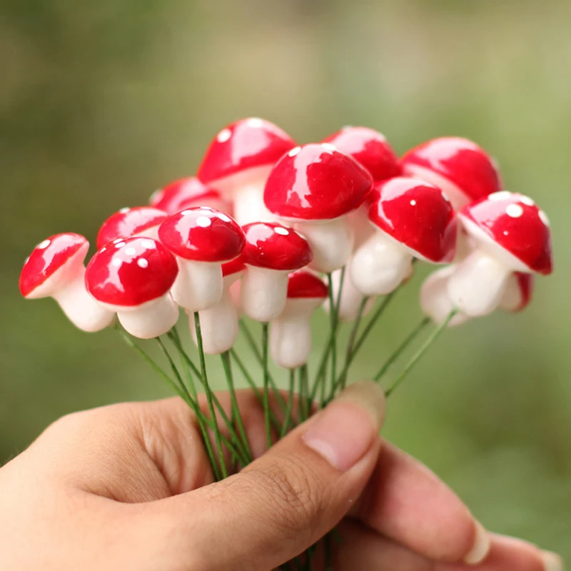

20pcs resin Mushroom fairy garden miniatures accessories Micro Landscape Bonsai