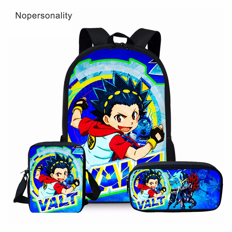

Nopersonality Game Anime Beyblade Burst Print School Bag Sets for Teenager Boys Cool Cartoon Kids Schoolbags Children Bookbags