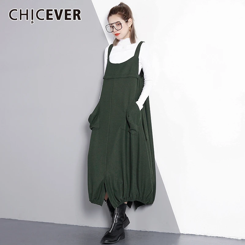 CHICEVER весеннее платье большого размера для женщин с квадратным воротником без