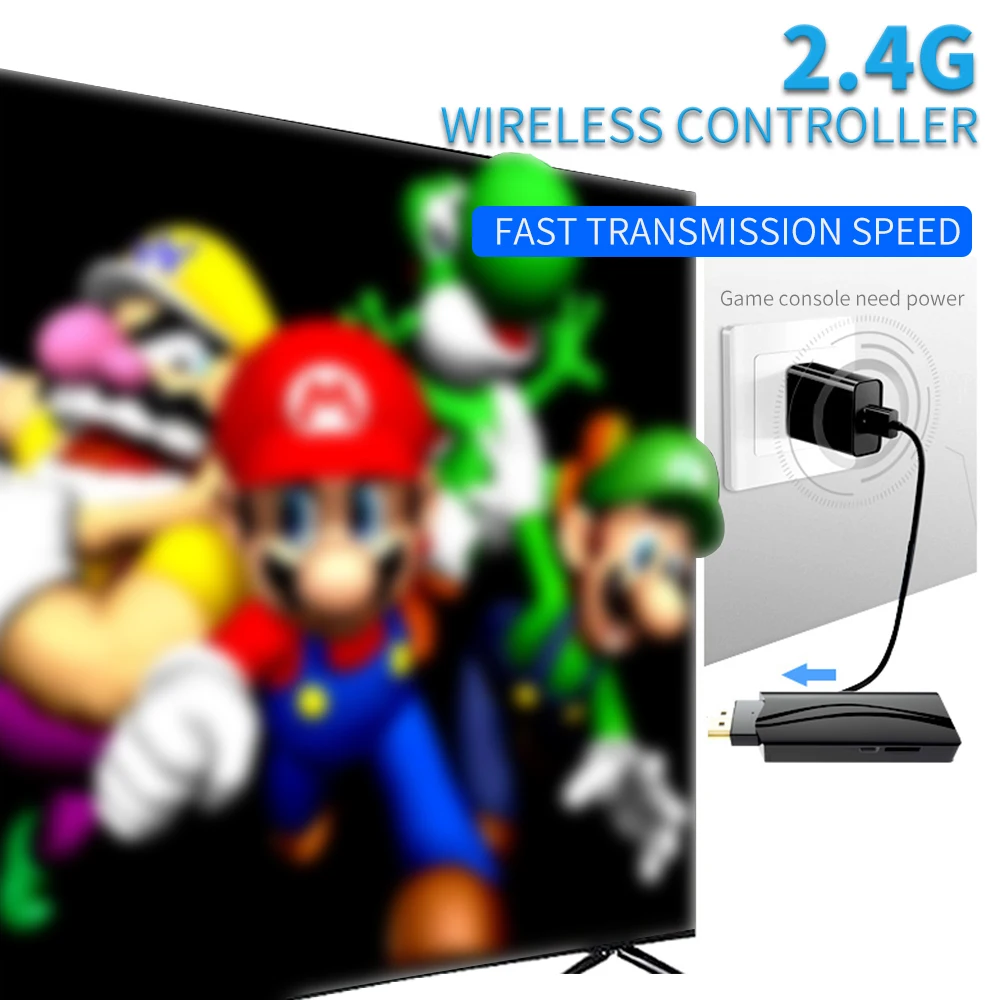 Классическая игровая мини-консоль со встроенными 628 игровыми видеоиграми и двумя