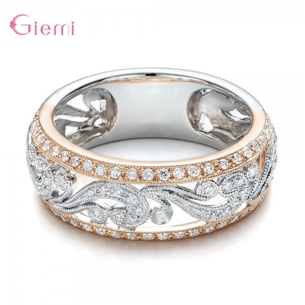 Роскошные женские модные ювелирные изделия кольца из настоящего серебра 925 пробы