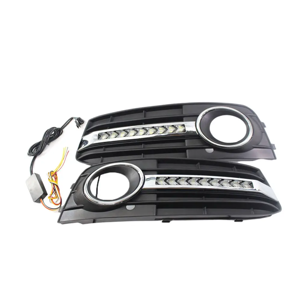 

Flowing LED Fog Light Cover for A4 B8 2009-11 DRL Grille 8KD 807 682