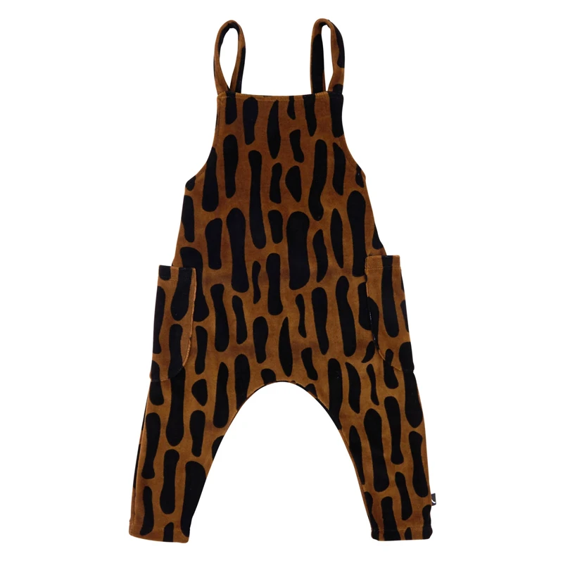 Leopart Overalls CarlijnQ/Фирменный Детский свитер и штаны; Модные топы для маленьких мальчиков с изображением птиц и деревьев; осенне-зимние топы для девочек; зимняя одежда для малышей - Цвет: Leopart Overalls