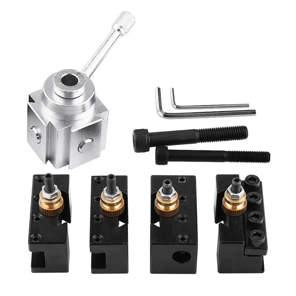 

Lathe TooL Post Holder Set Mini Aluminium Alloy CNC Turning Facing Knurling Holder Change TooL Post CNC Lathe Multiple Post