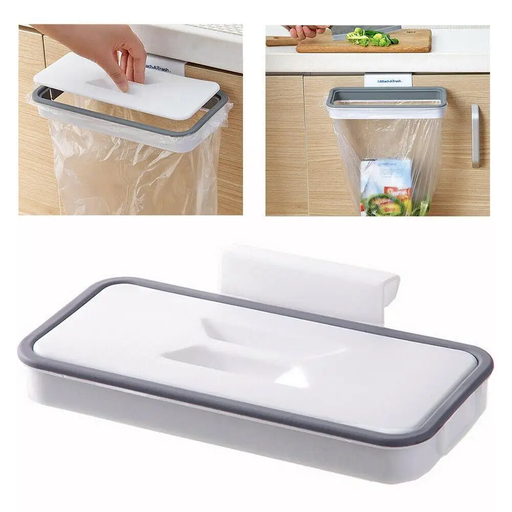 Пластиковый подвесной держатель для мусорных мешков на дверцу шкафа кухонный