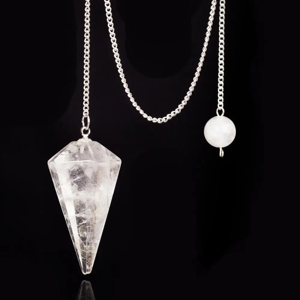 Натуральный камень чистая подвеска Маятник из хрусталя бирюза черный обсидиан