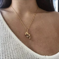 new gold and silver personalized necklace women charm rose bohemia exquisite pendant necklace birthday gift necklace