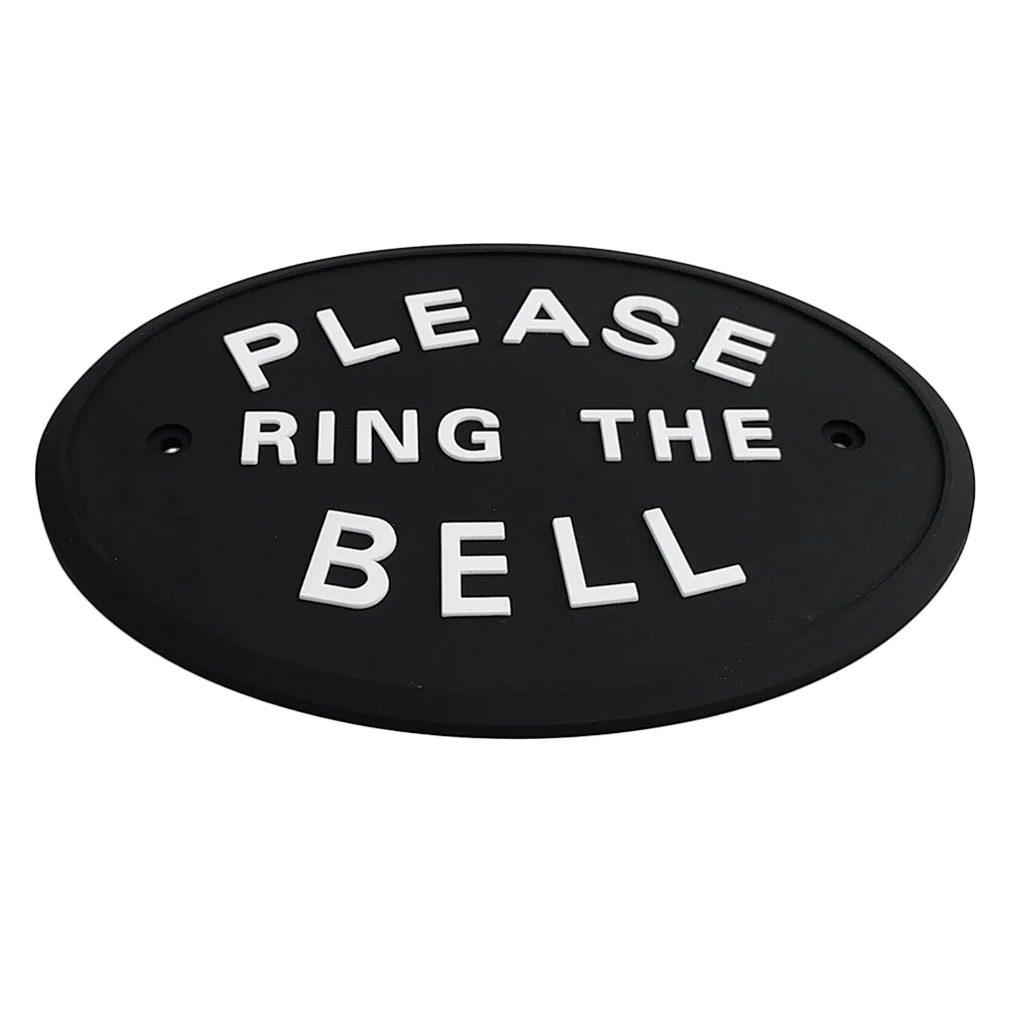 

Vintage PLEASE RING THE BELL WALL SIGN Plaque Handmade Silver Please Ring The Bell for Assistance Outdoor & Indoor Sign
