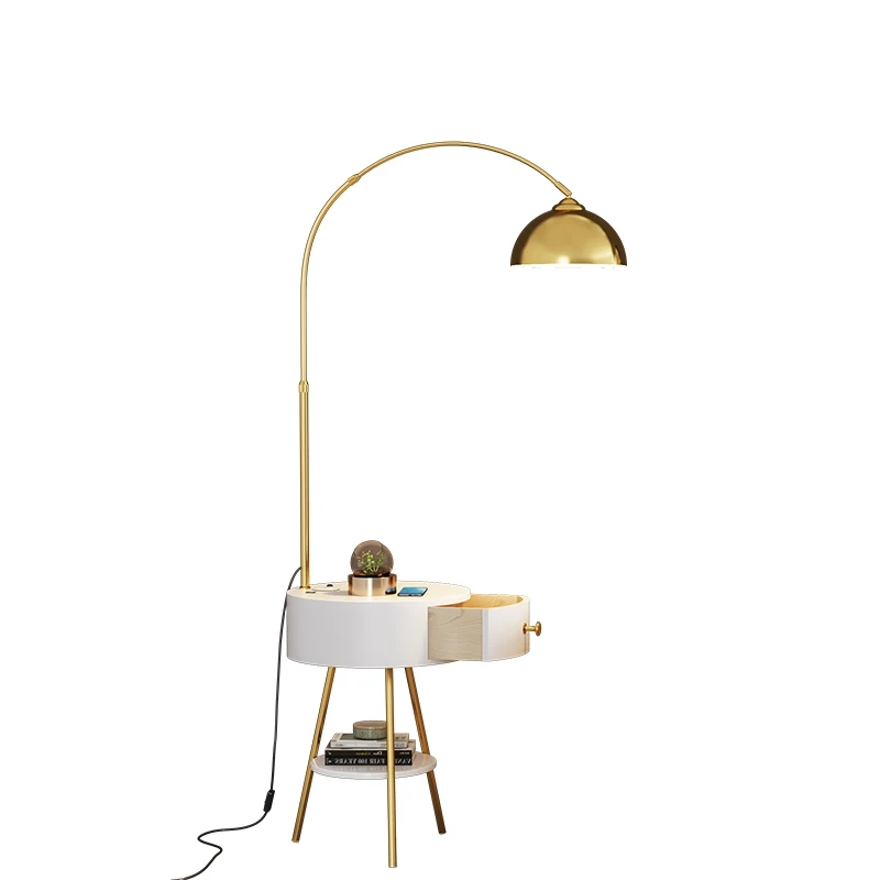 

Design Sense Fishing Lamps Light Luxury Sofa Cafe Drawer Storage Bedroom Bedside Integrated Standing Lamps For Living Room E27